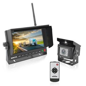 Pyle PLCMTR78WIR 2.4Ghz Vehicle Camera & Video Monitor System with Wireless Transmission, Waterproof Rated Cam, Night Vision, 7” Display (for Bus, Truck, Trailer, Van)