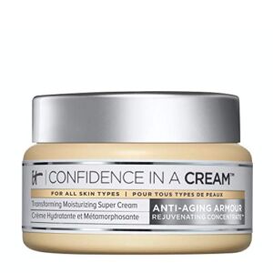 IT Cosmetics Confidence in a Cream – Facial Moisturizer – Reduces the Look of Wrinkles & Pores, Visibly Brightens Skin – With Hyaluronic Acid & Collagen – 2.0 fl oz