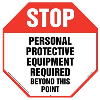 Stop: Personal Protective Equipment Required Sign – J. J. Keller & Associates – 12″ x 12″ Plastic with Rounded Corners and 5mm Mounting Holes in Each Corner for Indoor/Outdoor Use | The Storepaperoomates Retail Market - Fast Affordable Shopping