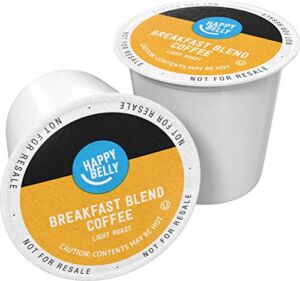 Amazon Brand – 100 Ct. Happy Belly Light Roast Coffee Pods, Breakfast Blend, Compatible with Keurig 2.0 K-Cup Brewers