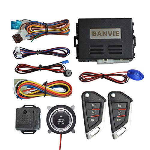BANVIE Car Keyless Entry Security Alarm System with Remote Engine Start and Push to Start Stop Iginition Button Kit | The Storepaperoomates Retail Market - Fast Affordable Shopping