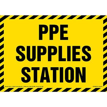 PPE Supplies Station Sign – J. J. Keller & Associates – 10″ x 7″ Plastic with Rounded Corners and 5mm Mounting Holes in Each Corner for Indoor/Outdoor Use | The Storepaperoomates Retail Market - Fast Affordable Shopping