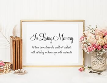 In Loving Memory Sign Table Card, In Loving Memory Wedding Sign, Family Photo Table Sign, Wedding signs, Wedding Signage, Your Choice of Size and Color Print Sign (UNFRAMED) | The Storepaperoomates Retail Market - Fast Affordable Shopping