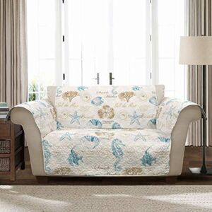 Lush Decor Harbor Life Love Seat Blue&Taupe Furniture Protector Loveseat, Blue/Taupe – 16T002515