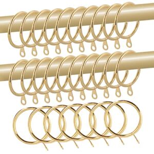 28 pcs 1.5-Inch Inner Diameter Metal Drapery Rings Curtain Rings with Eyelets, Decorative Curtain Rod Rings Drapery Curtain Rings Fits Up to 1 1/4-Inch Rod, Gold