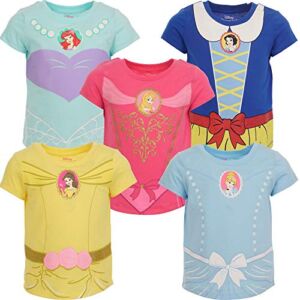 Disney Princess Baby Girls 5 Pack T-Shirt Blue/Pink/Yellow 18 Months