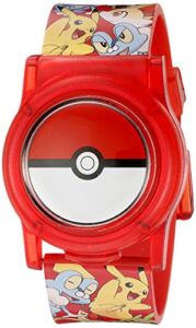 Accutime Kids Pokemon Pokeball Digital LCD Quartz Flip Open Red Wrist Watch, Cool Inexpensive Gift & Party Favor for Toddlers, Boys, Girls, Adults All Ages (Model: POK4186AZ)