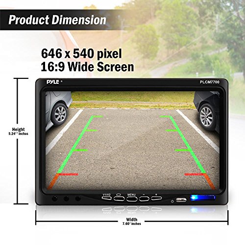 Pyle Backup Rear View Car Camera Screen Monitor System – Parking & Reverse Safety Distance Scale Lines, Waterproof, Night Vision, 170° View Angle, 7″ LCD Video Color Display for Vehicles – (PLCM7700) | The Storepaperoomates Retail Market - Fast Affordable Shopping