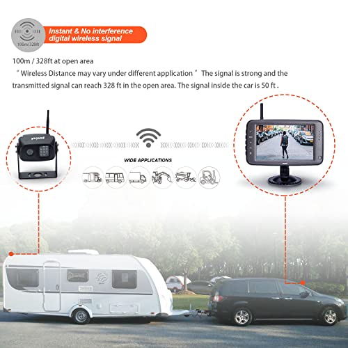 Wireless Backup Camera with 5 inch Split Screen, Ip69k Waterproof Wireless Rear View Camera with Night Vision, Support add 2nd Wireless reversing Camera for Trailer, Rv, Trucks, Motorhome, etc | The Storepaperoomates Retail Market - Fast Affordable Shopping
