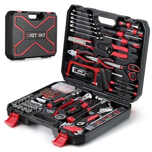 Eastvolt 218-Piece Household Tool Kit, Auto Repair Tool Set, Tool Kits for Homeowner, General Household Hand Tool Set with Hammer, Plier, Screwdriver Set, Socket Kit and Toolbox Storage Case