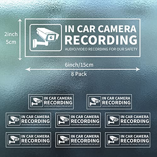 in Car Camera Audio Video Recording Window Vinyl Stickers 2×6 Inch Front Self-Adhesive Security Warning Sign Removable for Car Vehicle 8 Pack | The Storepaperoomates Retail Market - Fast Affordable Shopping