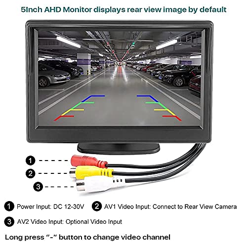 GreenYi-85 5Inch AHD 800×480 TFT LCDF Monitor + Side View Blind Spot Camera with IR LEDs | The Storepaperoomates Retail Market - Fast Affordable Shopping