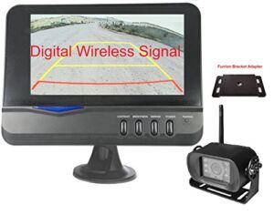 4Ucam Digital Wireless Camera + 7″ Monitor + Adapter for Furrion FRCBRKT-BL Pre-Install Mounting Kit (FOS48T-BL/FOC12TA-BL) for RV, Trailer, 5th Wheels