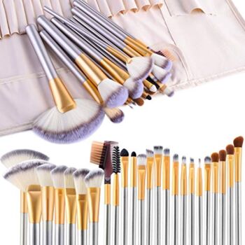 Make up Brushes, VANDER LIFE 24pcs Premium Cosmetic Makeup Brush Set for Foundation Blending Blush Concealer Eye Shadow, Cruelty-Free Synthetic Fiber Bristles, Travel Makeup bag Included, Champagne | The Storepaperoomates Retail Market - Fast Affordable Shopping