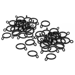Curtain Eyelet Rings,Saim 40 Pcs 1-Inch Inner Diameter Metal Curtain Rings Drape Sliding Black