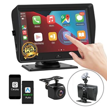 7″ Wireless Touch Screen Car Stereo, NILOGHAP Portable Apple Carplay & Android Auto, Car Audio Receiver with Dash Cam and Backup Camera, 4K HD IPS Multimedia Player with Bluetooth GPS MIC FM TF Card | The Storepaperoomates Retail Market - Fast Affordable Shopping