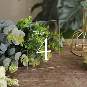 Blank Acrylic Table Sign, Clear Wedding Table Number Signs, Card and Gift Sign, Perfect for Centerpiece Decoration, Restaurant, Events and Party – Stand NOT Included, 4×6 Inches, Pack of 20