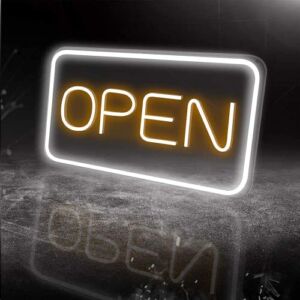 LED Neon Open Sign, 16″x 9″ Open Signs for Business, Ultra Bright Electric Light Up Signs with ON/OFF Switch adapter for Bars, Stores, Coffee Shop, Hotel, Outdoor etc.