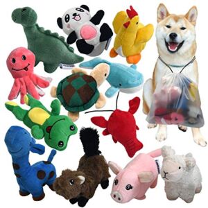 Squeaky Plush Dog Toy Pack for Puppy, Small Stuffed Puppy Chew Toys 12 Dog Toys Bulk with Squeakers, Cute Soft Pet Toy for Small Medium Size Dogs