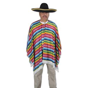 Beistle Cinco De Mayo Mexican Fiesta Serape Poncho Costume Accessory, One Size, Multicolored, 54″ x 30″