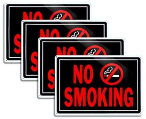 No Smoking Signs for Business No Vaping Sign 10″x14″ Rust Free,Aluminum UV Printed,4 pre-drilled Holes.Durable/Weatherproof (4-Pack)