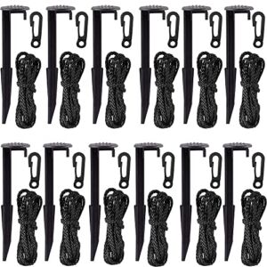 36PCS Plastic Inflatable Stakes and 6.5Ft Tether with Hook for Blow Up Inflatable Outdoor Holiday Yard Garden Decoration