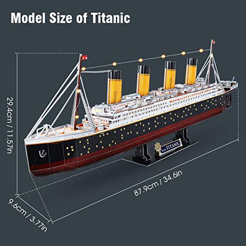 3D Puzzles for Adults LED Titanic 35” Large Ship Model Craft Kits Titanic Arts and Crafts for Adults Wedding Anniversary Valentines Day Gifts for Him Her Couple Long Distance Relationships Gifts | The Storepaperoomates Retail Market - Fast Affordable Shopping