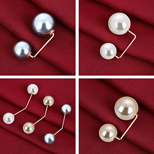 Yolev 6 Pieces Women Faux Pearl Brooch Anti-Exposure Neckline Safety Pins Brooch Pins Sweater Shawl Clips Brooches for for Women Girls Costume Accessory (2 Styles) | The Storepaperoomates Retail Market - Fast Affordable Shopping