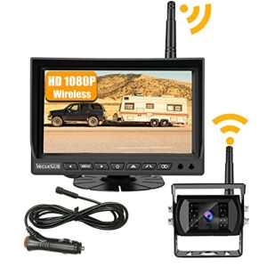 VECLESUS VMW7 1080P Wireless Backup Camera Kit, 7” IPS HD Monitor & IP69K Waterproof High Speed Stable Transmission Backup Cam for Truck, RV, Trailer, Bus, Harvester, Pickup, Motorhome Large Vehicles