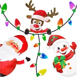 90shine Christmas Car Refrigerator Decorations Reflective Bulb Light Santa Reindeer Tree Gingerbread Magnet Accessories Set Xmas Holiday Cute Decor