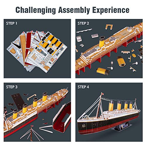 3D Puzzles for Adults LED Titanic 35” Large Ship Model Craft Kits Titanic Arts and Crafts for Adults Wedding Anniversary Valentines Day Gifts for Him Her Couple Long Distance Relationships Gifts | The Storepaperoomates Retail Market - Fast Affordable Shopping
