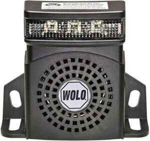 Wolo BA-1697WN PRO-TEC Plus Heavy-Duty White Noise Back-Up Alarm with Flashing LED Light, 12-80 Volt, 97 Decibel