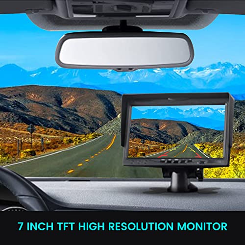 Anina 7 Inch Monitor Quad Split HD Screen 4 Channels RCA Video Inputs for Car Pickup Truck SUV Vehicle with Headrest Mounting Bracket | The Storepaperoomates Retail Market - Fast Affordable Shopping