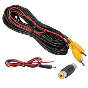 Backup Camera RCA Video Cable,Car Reverse Rear View Camera Video Cable with Detection Wire(20FT/6 Meters),AV Extension Cable with RCA Video Female to Female Coupler and Power Cable