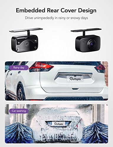 eRapta 3.0 Vehicle Backup Camera HD License Plate Front Rear 149° Wide View Reversing Camera Starlight Night Vision Hideable Mount DIY Grid IP69 Waterproof for Automotive Car Truck SUV RV Van (ERT11) | The Storepaperoomates Retail Market - Fast Affordable Shopping