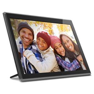 Aluratek 17.5″ WiFi Digital Picture Frame, Touchscreen IPS LCD Digital Picture Frame, 16GB, Wireless Photo Sharing, Stylish Black Frame, Easy Setup