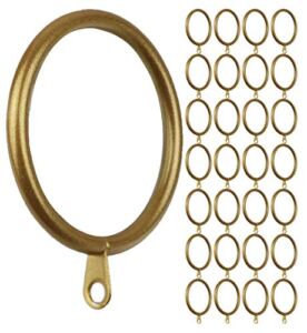Meriville 28 pcs Gold 2-Inch Inner Diameter Metal Curtain Rings with Eyelets