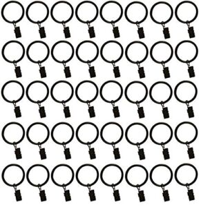 TEJATAN – 2 Inch – Set of 40 – Metal Curtain Rings with Clips and Eyelets – TEJATAN (Also Known as Rings with Curtain Clips/Curtain Clip Rings/ Drapery Rings)