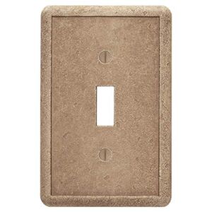 QDÉCOR Single Toggle Light Switch Plate, Electrical Wall Plate 1 Gang Single Switch Cover, Decorative Tumbled Texture, Noche
