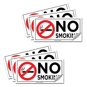 (Set of 6) No Smoking Sticker – 2″ x 4″ – Durable Self Adhesive 4 Mil Vinyl – Laminated – Fade & Scratch Resistant – Waterproof – Professional No Smoking Sign For Business – Perfect For Cars