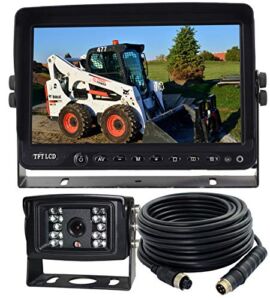 AHD 720P 7″ Reverse Rear View Backup Camera System Mirror, Camera With Night Vision Waterproof IP69K Vibration-Proof 10G for Tractor/Truck/RV/Bus/Motorhome/Excavator/Caravan/Skid Steer/Harvester