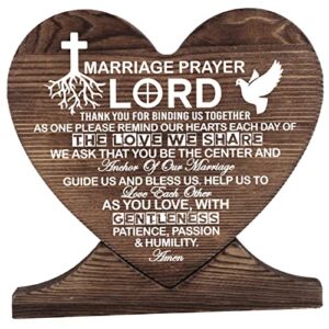 Marriage Prayer Wood Plaque Inspiring Quote, Wood Sign, Wood Signs Quote for Crafts, Gift Wood Heart, Classy Wedding Gift or Marriage Gifts, for Couple – Ideal Bridal Shower Gift