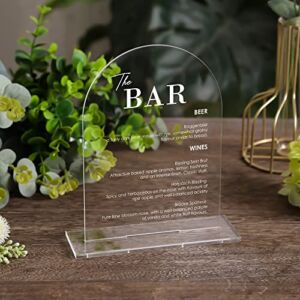Clear Arch Acrylic Table Sign for Wedding with Base, Blank for DIY, Centerpiece, Numbers Signages Set, 5×7 Inches, 1/8 Inches Thick, Stands Included, Set of 10