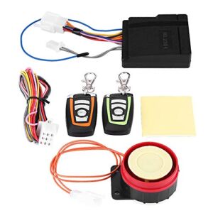Motorcycle Anti-Theft Security System, 12V 125DB Anti-Trimming Waterproof Motorcycle Alarm System with Double Color Remote Control and Shock Sensor for Motorbike Bike Tricycle
