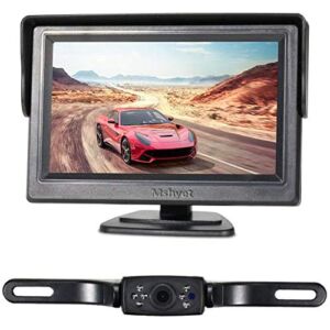 Mshyet Wired Backup Camera System Kit 5 inch Monitor HD LCD Reversing Monitor for Car/RV/Truck/Pickup/Van/Camper Accfly IP68 Waterproof Rear View Night Vision Rear View Camera