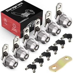 MKING RV Compartment Locks,Tubular Cam Locks,RV Locks for Storage Door on Camper or Trailer with 5/8″, 6 Pack