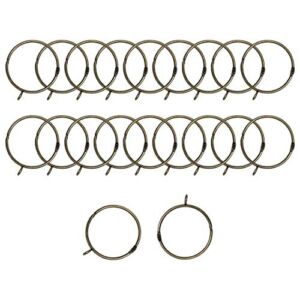 uxcell 20 Pack Metal Curtain 2.5 Inch Rings Snap Joint with Eyelet Drape Ring Loops for Bathroom Curtain Rods, Bronze Tone