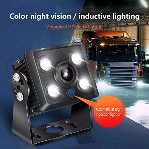 AHD Car Camera Large Truck AHD720P High-Definition Night Vision Camera with 4 Lights IP67 Waterproof IR Night Vision Wide Angle Magnetic Rear View Parking Camera for Trailers Trucks RVs (Black) | The Storepaperoomates Retail Market - Fast Affordable Shopping