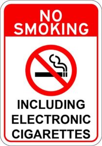 No Smoking Including Electronic Cigarettes Sign for Business or Property 7″x10″. Easy to Read and Understand. Clearly Announce That Smoking or Vaping of Any Kind is Not Allowed