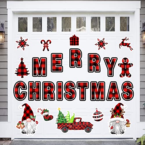 Magnetic Christmas Garage Door Decorations 26 Pieces, Christmas Refrigerator Magnets Decals, Buffalo Plaid Car Magnets Stickers, Xmas Garage Door Murals, Holiday Outdoor Decor, Xmas Home Party Decor | The Storepaperoomates Retail Market - Fast Affordable Shopping
